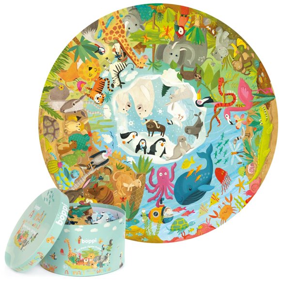 Casse-Tête de Noël Remplissages de Boîtes de la Veille de Noël pour Enfants - Casse-Têtes pour Enfants de 150 Pcs - Casse-Têtes Ronds de Noël pour 5+ Ans par boppi - Carte 100 % Recyclée