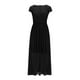 thumbnail image 4 of Puntoco Vestido De Manga Corta Con Cuello En V, Vestido De Noche Con Cintura De Color Liso De Verano Para Mujer Negro L, 4 of 6