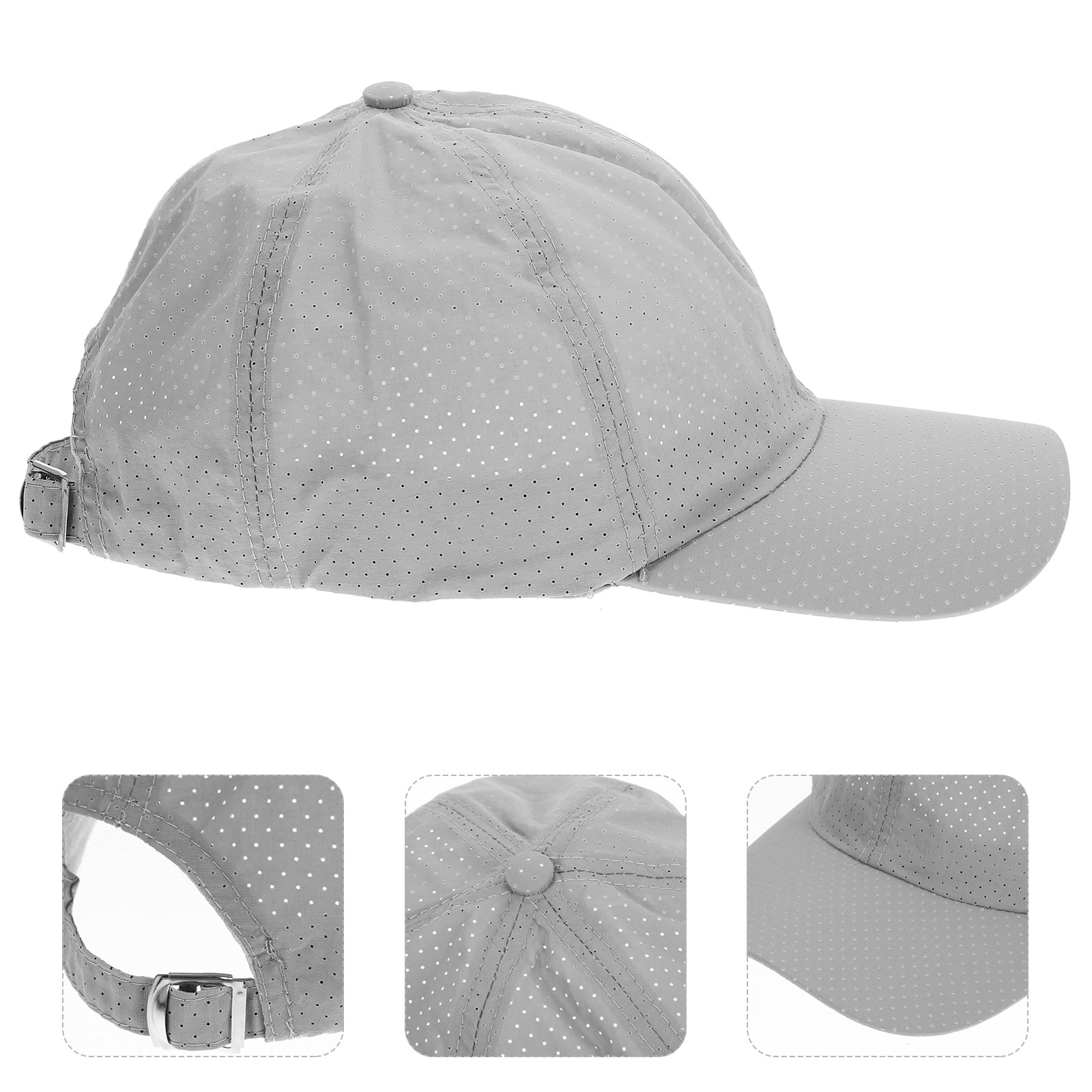 CATIEBYE Adjustable Gray Baseball Cap Quick-Dry Breathable Unisex Hat for Men and Women Outdoor Sports Running Golf Fishing