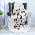 thumbnail image 4 of I'm Mermaid Soft Flannel Fleece Throw Blanket, Saying in Relation to Mythical Beings Awe Girl Aspirations Lettering, Cozy Plush for Indoor and Outdoor Use, 60" x 80", Black White, by Ambesonne, 4 of 5