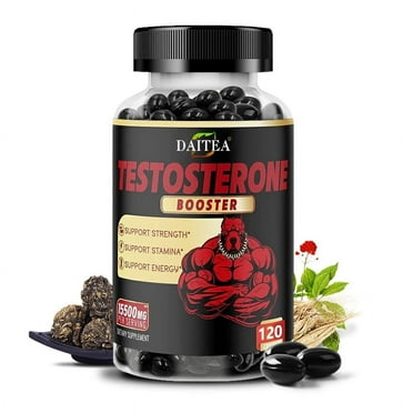 Testosterone Capsules For Men - Supports Energy - Improves Mood Supplement With Saw Palmetto, Shilajit and Ginseng and More, 120 Capsules