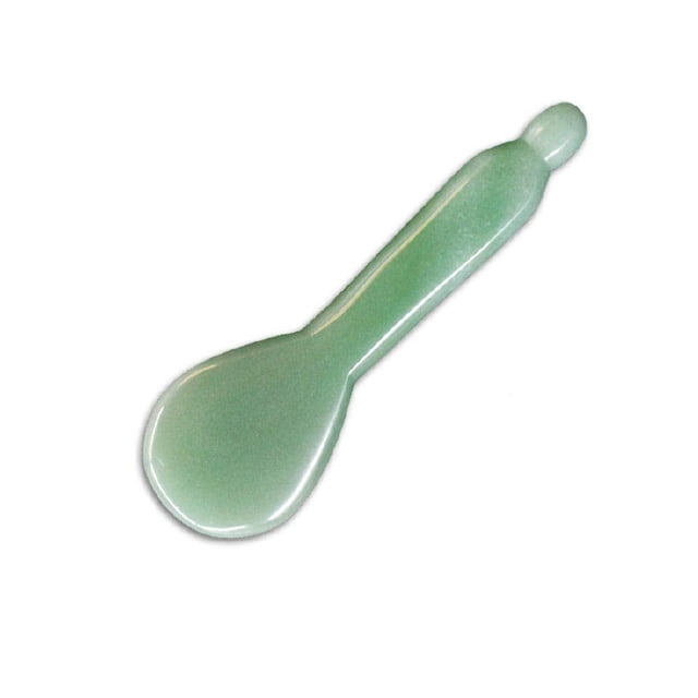 Herramienta de Masaje Jade Gua Sha Verde 100% Natural para Rejuvenecer la Piel Facial