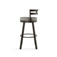 thumbnail image 3 of Amisco Render 30 In. Swivel Bar Stool - Taupe Grey Faux Leather / Dark Brown Metal, 3 of 9