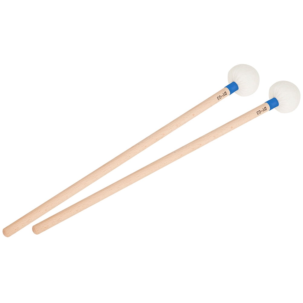 Worgeous 2pcs Drumsticks Felt Sticks Percussion Drumsticks Wooden Handle Drumsticks