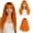 Orange, variant on High Temperature Silk Orange Curly Hair Wigs for Women - Long Bangs for Parties and Costumes