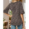 thumbnail image 5 of Weardear Women's Dressy Casual V Neck T Shirts Loose Summer 3/4 Sleeve Puff Tops Ruffle Tunic Blouses, 5 of 6