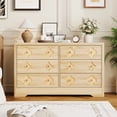 thumbnail image 1 of Spacious 6 Drawer Wood Dresser – Modern Dining Table Storage Cabinet – Decorative Boho Fronts – Versatile for Dining Room, Bedroom, Living Room, Hallway, 1 of 18