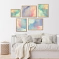 thumbnail image 3 of PixonSign Framed Canvas Print Wall Art Set - Watercolor Pastel Cotton Cloud Poster Modern Art - Gallery Set of 5 Colorful Sky Illustrations Digital Art Wall Décor for Home Decor - Natural, 3 of 5