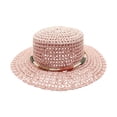 thumbnail image 4 of Women Beach Hat Pink Wide Brim Sun Straw Hats for Women Sun Hat Mens UPF 50+ Protection Floppy Foldable Summer Hats, 4 of 5