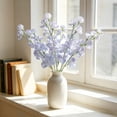 thumbnail image 6 of 4 Colors Flocked Sweet Pea Artificial Flowers, Realistic Faux Silk Floral Stalks Bouquet, Premium Fake Flower for Home Wedding Table Centerpiece Photography Props Vase Arrangement Home Decoration, 6 of 6