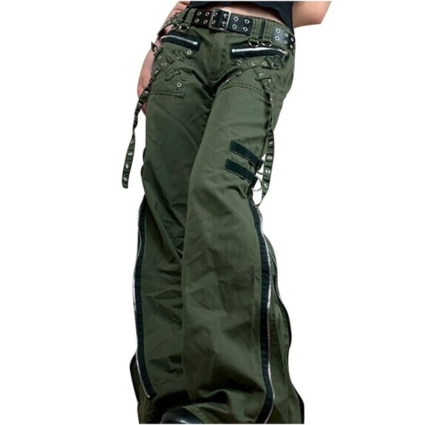 Skinny trousers with mid waist, Medium Green