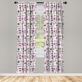thumbnail image 5 of Ambesonne Retro Window Curtains, Pop Art Style Cartoon Pattern, Each 28" W x 95" L, Pale Grey White Magenta, 5 of 5
