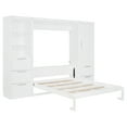 thumbnail image 5 of Harper & Bright Designs Queen Size Murphy Bed Wall Bed with 2 Side Closet, Drawers and Shelves, Cabinet Bed Folding Wall Bed for Guest Room Bedroom Office, White, 5 of 17