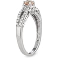 thumbnail image 2 of MyDiamondBox 1 Carat Total Weight (cttw) 14K Wedding Rings with Morganite Gemstone - White Gold Diamond Bridal Ring for Women (Ring Size: 5), 2 of 3