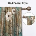 thumbnail image 4 of Floral Kitchen Curtains Tiers and Valances Set 3 Piece for Windows Butterfly Kitchen Window Curtains Set,Farmhouse Wooden Texture Valances for Living Room(36" Tiers Set), 4 of 5