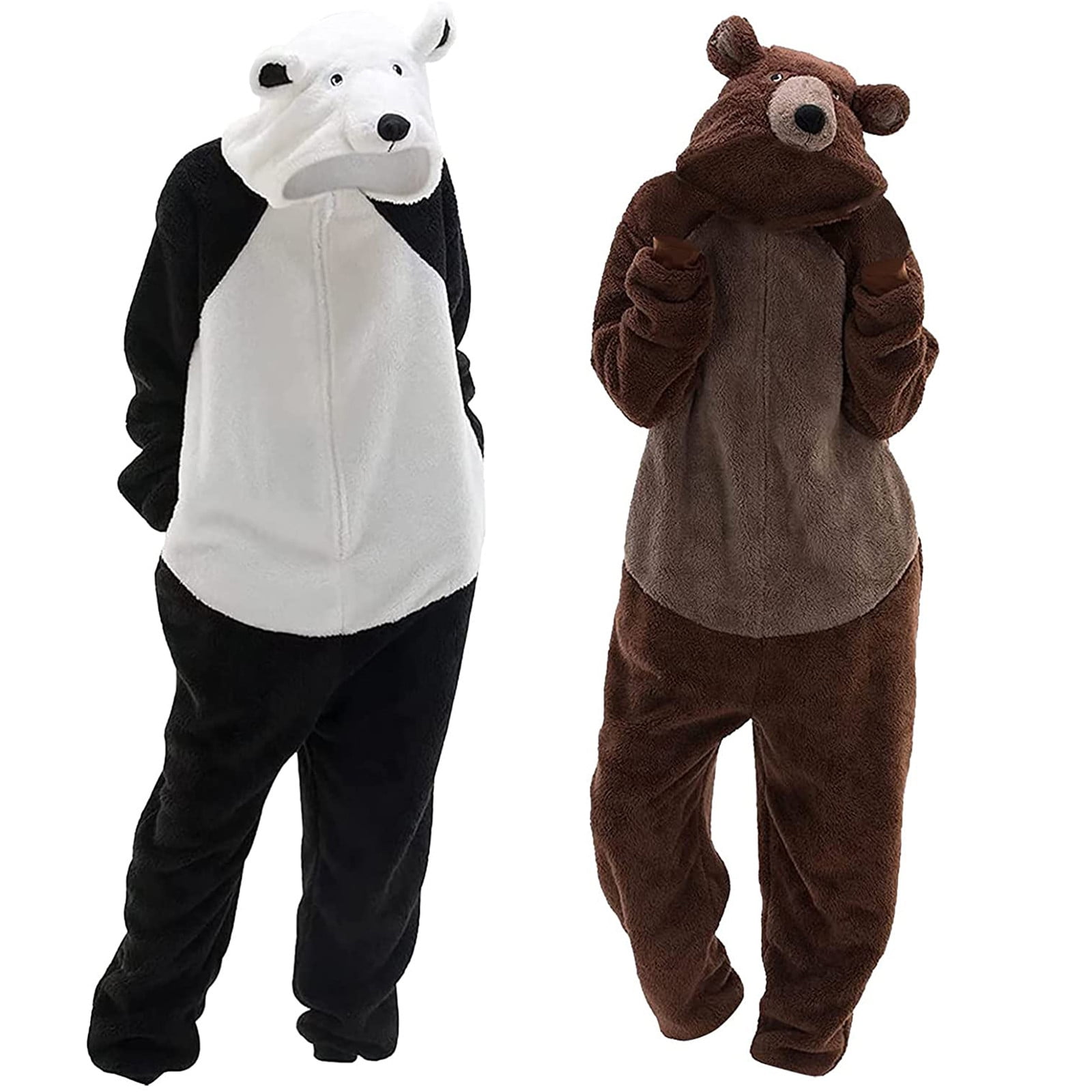 Snug Fit Unisex Adult Onesie Pajamas, Flannel CosplayOne Piece Halloween Costume Sleepwear Homewear