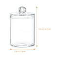 Phlegsive Clear QTip Holder Glass Jar with Lid for Makeup Storage