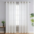 thumbnail image 2 of THD Natalie Faux Linen Semi Sheer Privacy Sun Light Filtering Grommet Window Panels, Pair, 2 of 4