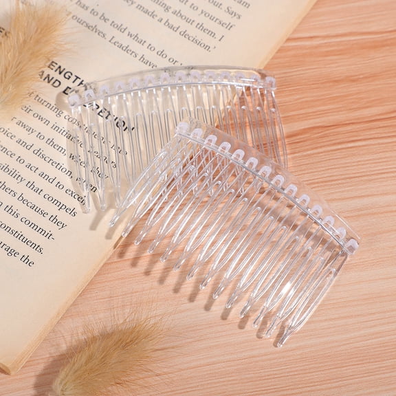 MEIBUTYUP Ladies Hair Side Clip Combs, Transparent Plastic Hair Combs for Events and Daily Use,
