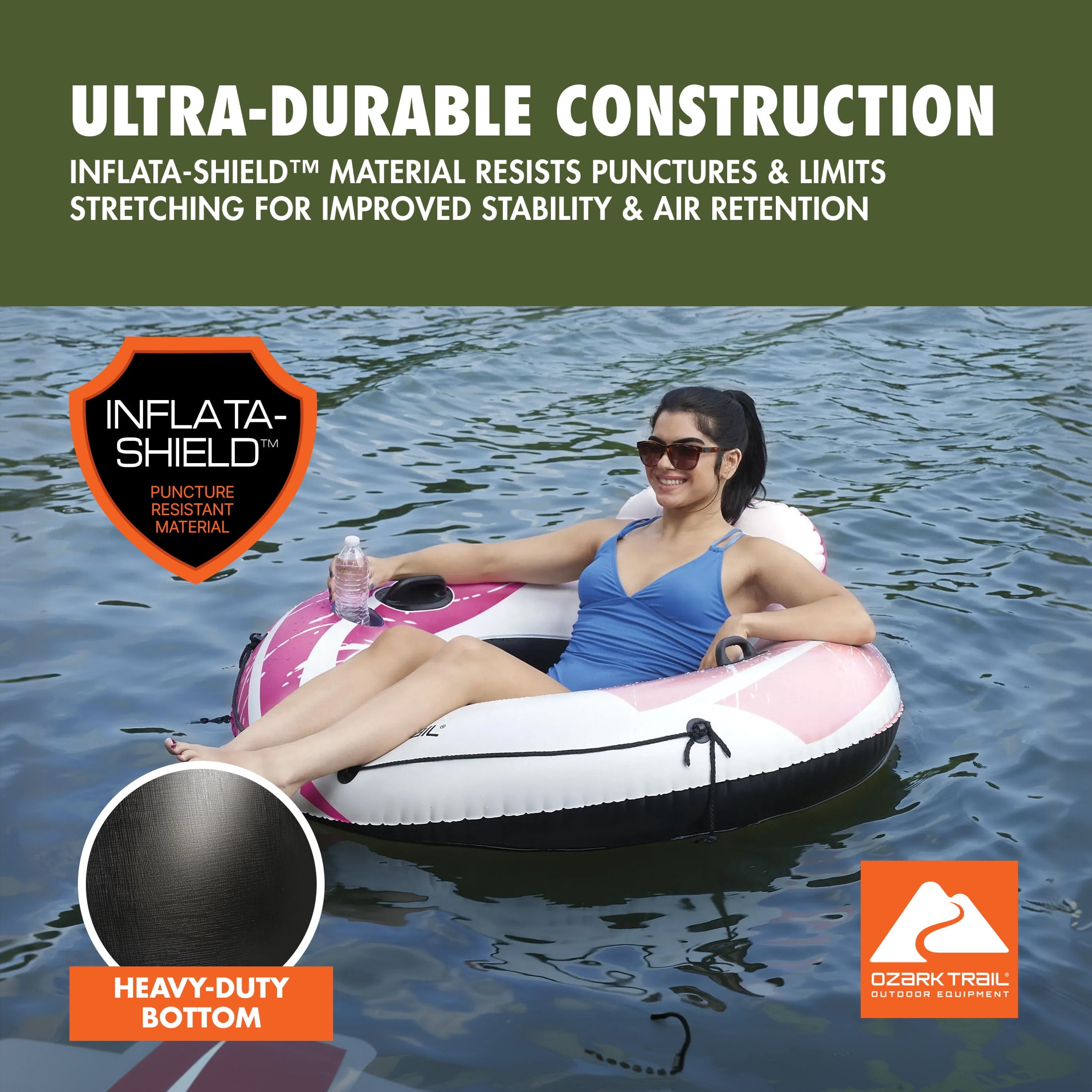 Ozark Trail Pink Rapid Rider Single River Tube 48"