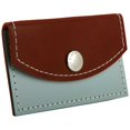JAM Leather Snap Business Card Case, 1/Pack, Brown and Grey