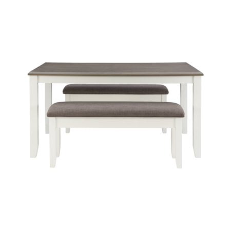 Jane Farmhouse 60" Dining Table, Vanilla White wit