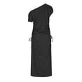 thumbnail image 4 of ZZwxWA Women's Sexy One Shoulder Bodycon Dress Sleeveless Ruched Drawstring Cocktail Party Dress Elegant Club Party Dresses, 4 of 5