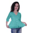 thumbnail image 6 of Moomaya Womens Cotton Peplum Top V-Neck Cotton Tunic Ethnic Blouse, 6 of 7