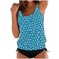 thumbnail image 1 of MKLEKYY Bikini Mujer Traje De Baño Women High Waisted Bikini Sexy Push Up Two Piece Swimsuits Vintage Swimsuit Two Piece Retro Ruched High Waist Print Bikini Set 2352, 1 of 5