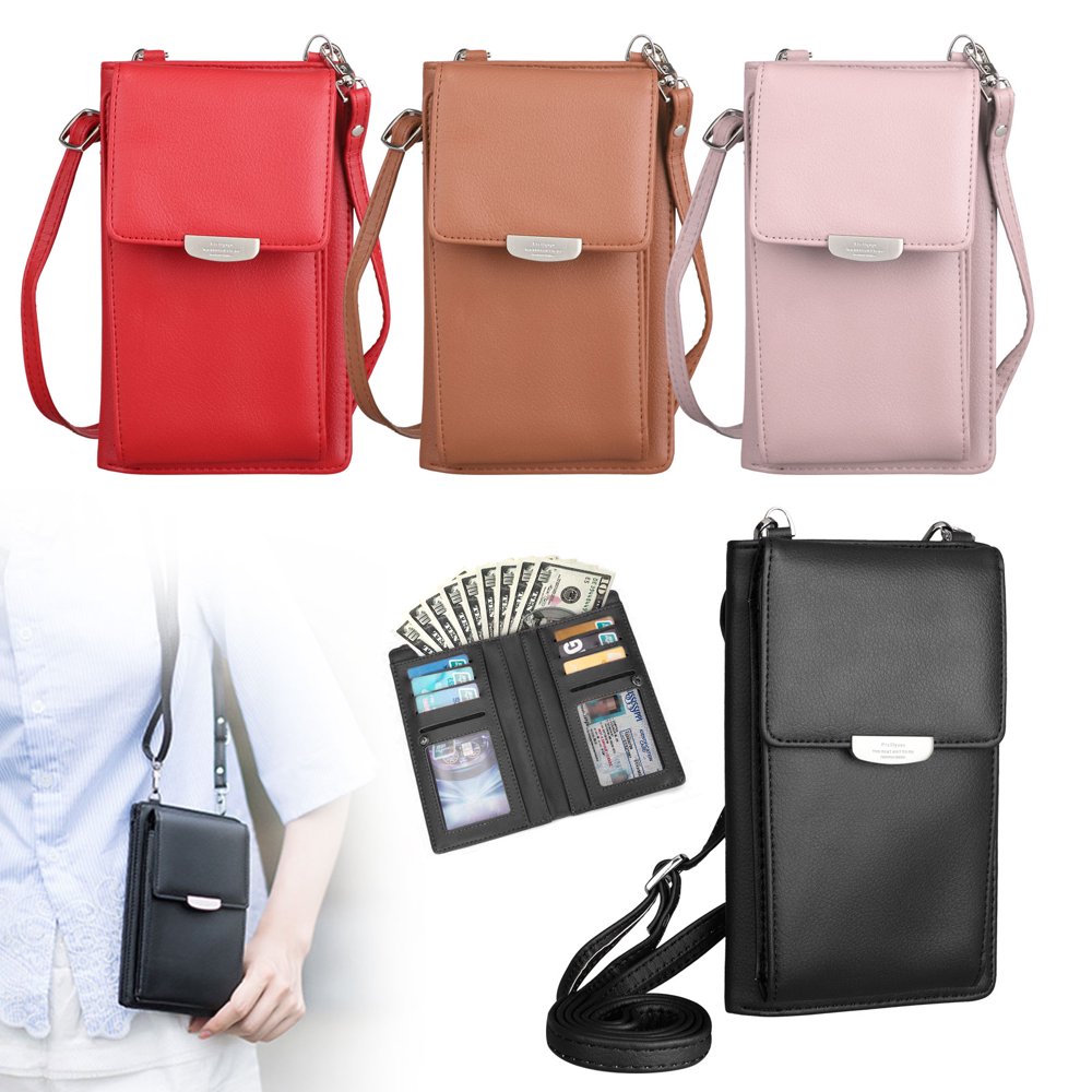 Crossbody Bag, EEEKit Women's Leather Cell Phone Bag Credit Card Slot Holder Mini Purse Wallet