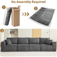 thumbnail image 6 of OUTGOODS Modular Cloud Sectional 137", 4-Seater Corduroy Sofa w/Sleeper, Gray, 6 of 7