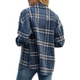 thumbnail image 5 of Liacowi Women Oversized Flannel Plaid Shirts Long Sleeve Button Down Shacket Lapel Loose Casual Fall Jacket Blouse Tops, 5 of 6