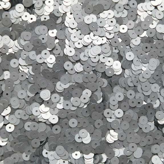Silver Sequins 5mm Matte Silk Frost Made in USA