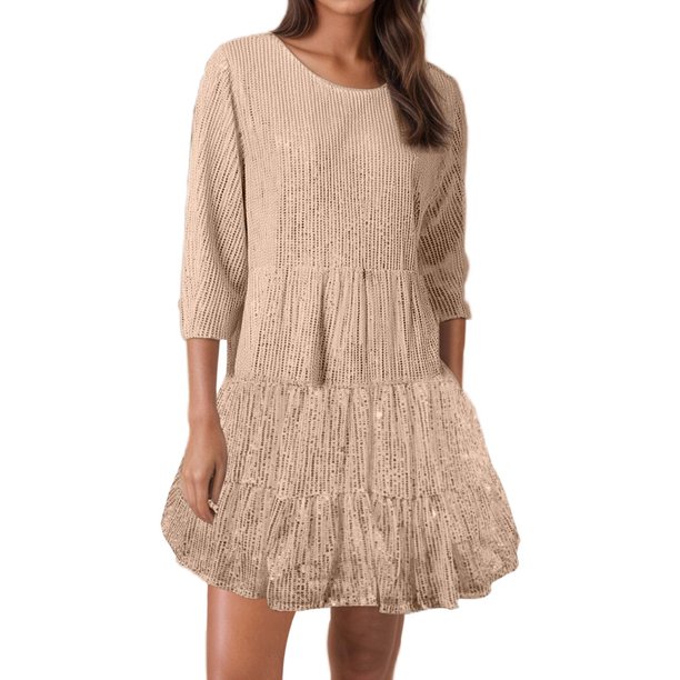 Vestido de noche con lentejuelas para mujer, vestido de fiesta formal, se recomienda lavar a mano, tallas S-XXL