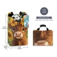thumbnail image 5 of Laundry Basket Collapsible Laundry Basket Hamper with Handles for Dorm Clothes Toy Storage Cute Highland Cow, 5 of 7