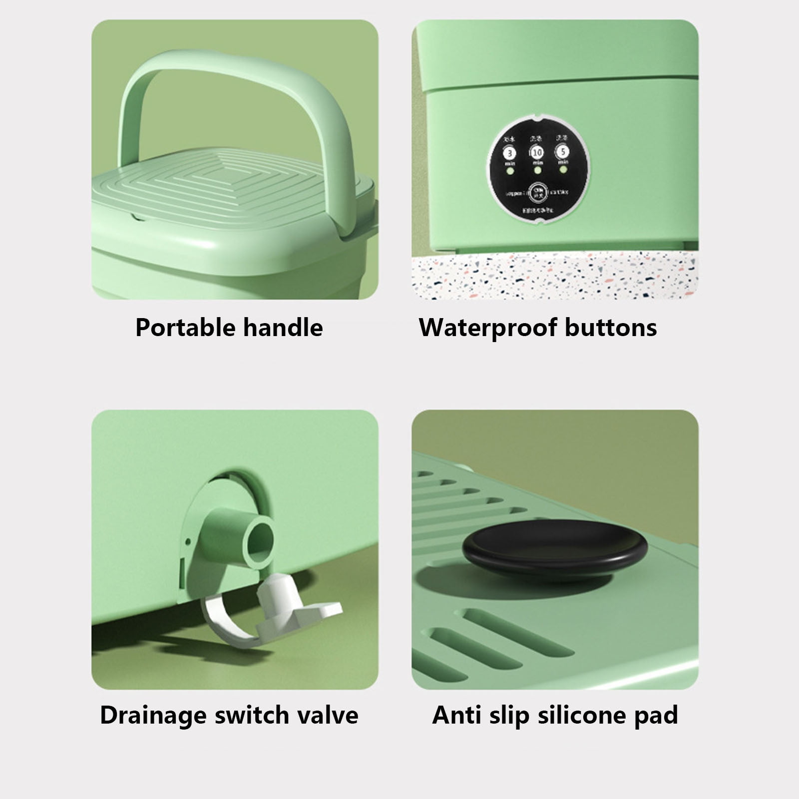 Portable washing machine, Mini Portable Washing Machine, Folding Mini Washer with 3 Modes Deep Cleaning of Underwear, Foldable Washing Machine for Apartments, Camping, Travel