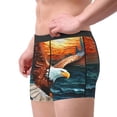 thumbnail image 2 of Balery Textured Bald Eagle Calzoncillos bóxer para hombre, ropa interior de algodón suave y transpirable con cinturilla de nailon-Medium, 2 of 5