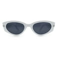 thumbnail image 6 of Womens Art Deco Mod Thick Temple Cat Eye Sunglasses White - Black, 6 of 10