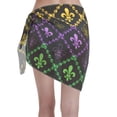 thumbnail image 2 of Kll Mardi Gra Geometric Print Women'S Sarong Coverups Short Bathing Suit Wrap Skirt Beach Wrap Swimsuit Cover Ups, 2 of 7