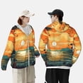 thumbnail image 4 of Gaeub Tropical Sunset Paradise Men's and Women's UPF 50+ Long-Sleeved Sun Protection Clothing, Fishing Shirt Long Sleeve Zip-XX-Large, 4 of 7