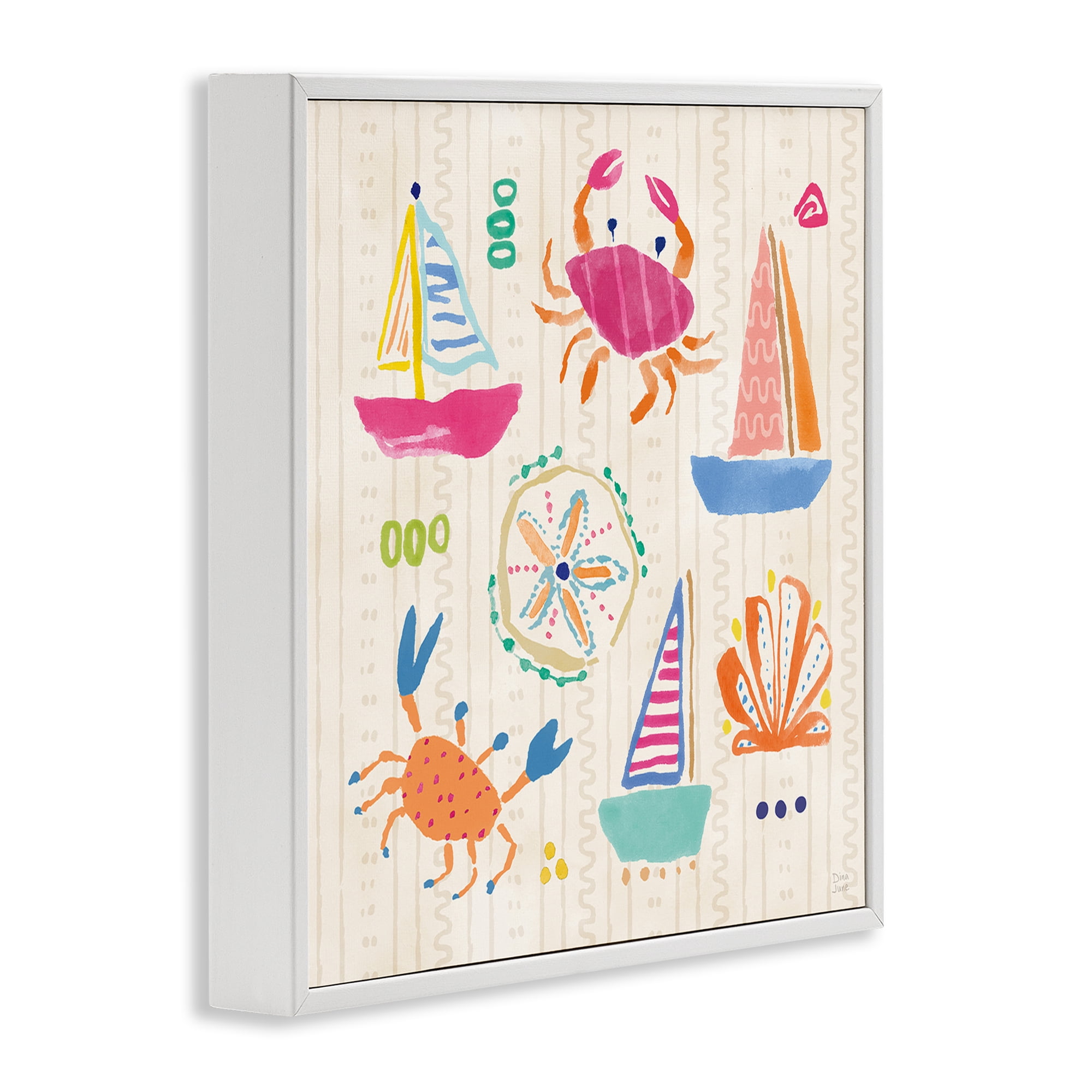 Stupell Industries Nautical Fine In The Sunshine White Framed Giclee Art, design by Dina June