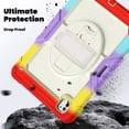 thumbnail image 3 of For iPad Pro 13 inch Case 2024 (M4), 360 Rotating Shockproof Cover with Stand, Screen Protector, Shoulder Strap, Rainbow Red, 3 of 7