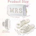 thumbnail image 2 of Bride To Be Gift Set Bride Makeup Bag I Do Bride Slippers Bride Robe Bride Hair Clip Bride Gifts Wedding Gifts (Slippers+Makeup Bag+Clip), 2 of 6