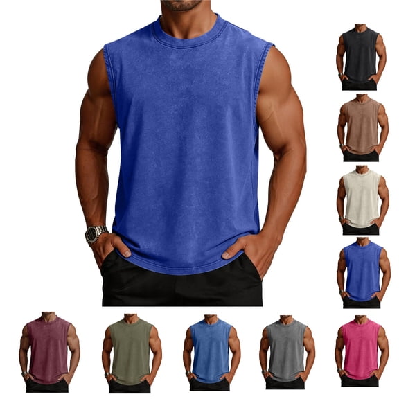 LWavelet Mens Tank Top Quick Dry Sleeveless Athletic Under Shirt Gym Workout Running Beach Swim Muscle Tee Summer Loose Fit