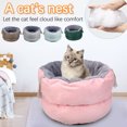 thumbnail image 3 of PureCasa Versatile Cotton Soft Dog Cat Bed, Portable Pet Bed for Fall Winter, Foldable Universal Fluffy Cushion Sleeping Pad for Cats Dogs, Pet Supplies, Round, 1 Pack, 16"x16"x11", Gray, 3 of 3