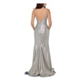 thumbnail image 2 of BETSY & ADAM Womens Silver Slitted Glimmering Spaghetti Strap Sweetheart Neckline Full-Length Formal Fit + Flare Dress 8, 2 of 3