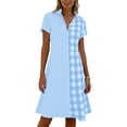 thumbnail image 4 of Karymi Casual Summer Dresses for Women Collared Casual Mid-Length Plaid Print A-Line Leisure Loose Comfy Dress Figure Friendly Patchwork Dresses Summer Comfy Women Dresses 2026, 4 of 6