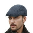 thumbnail image 2 of Stylish Newsboy Cap for Men Peaked Wool Gatsby Flat Cap Retro Scally Cap Unisex Cap Solid Hat Work Cap Plain Sunshade Cap Mountain Climbing Outdoors Autumn Winter Cap, 2 of 5