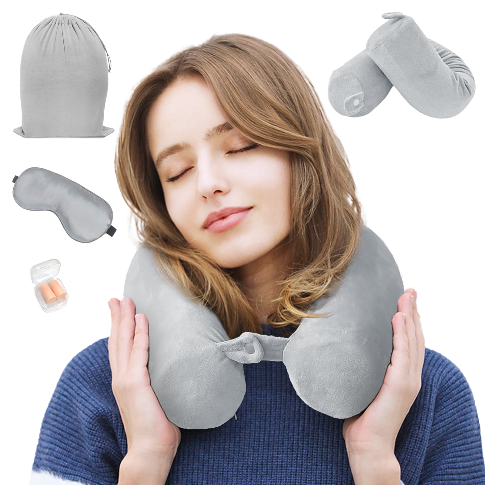 BOZLUN Twist Memory Foam Travel Pillow, Adjustable, Bendable Roll