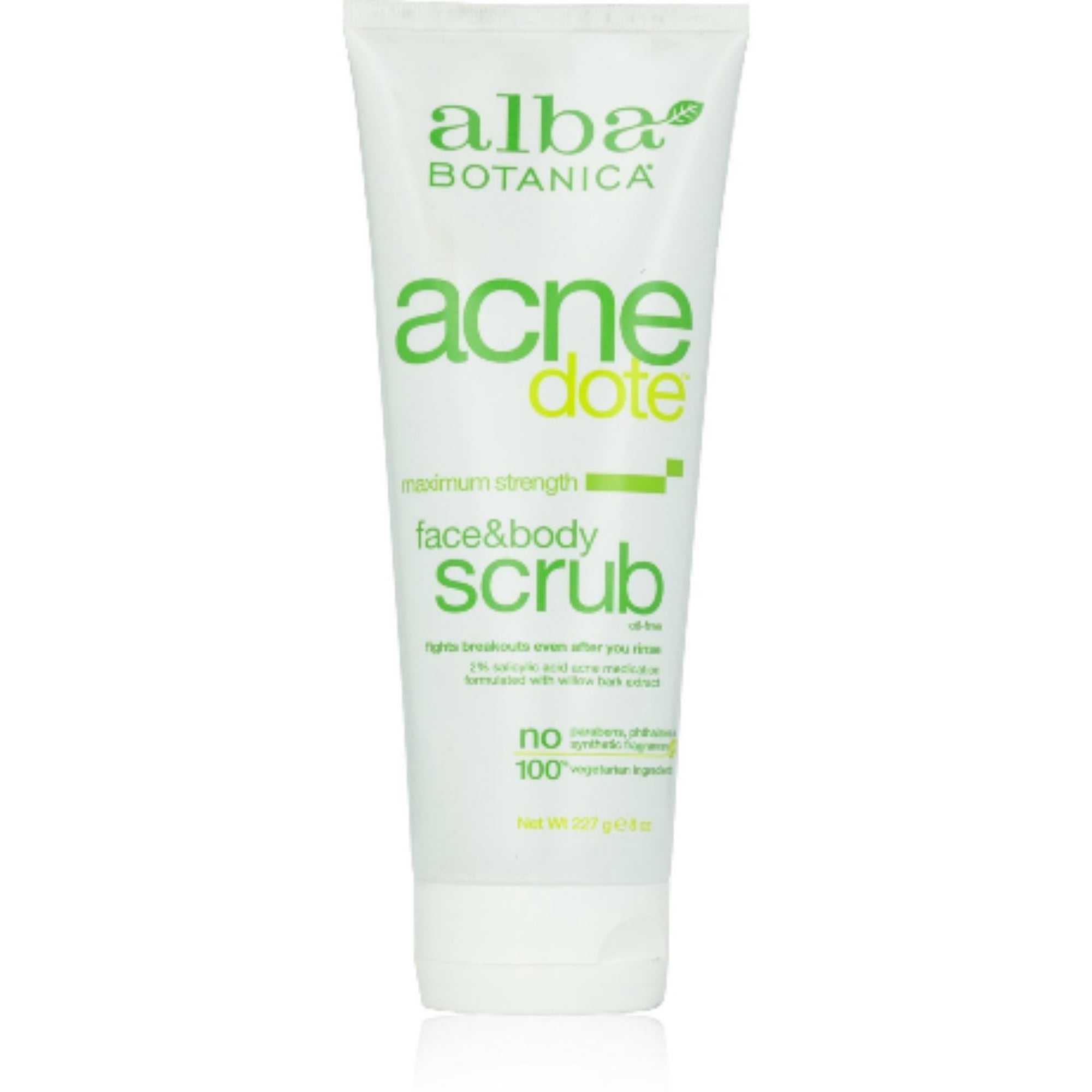 Alba Botanica Natural AcneDote Face & Body Scrub 8 oz (Pack of 6)